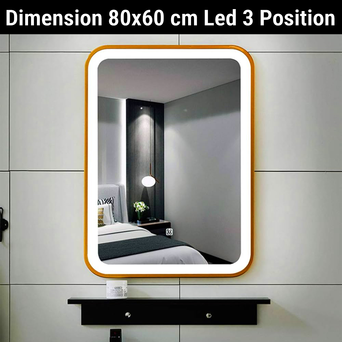 Miroir LED Rectangulaire 80 x 60 cm Double Orientation